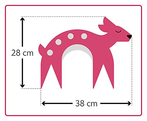 LESCHI Wärmekissen - Körnerkissen für Mikrowelle - Tier Reh Pink - anschmiegsames Nackenkissen mit Bio Weizen - ideal als Wärmespender im Winter und bei Verspannungen an Nacken Schulter Hals