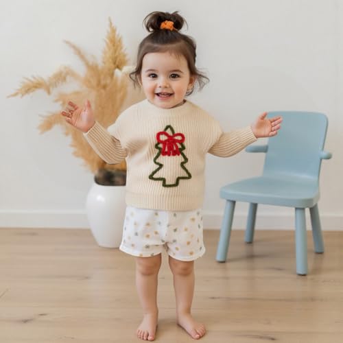 Toddler Baby Christmas Outfit Girl Boy Christmas Knit Sweater Infant Christmas Tree Pullover Fall Winter Clothes2