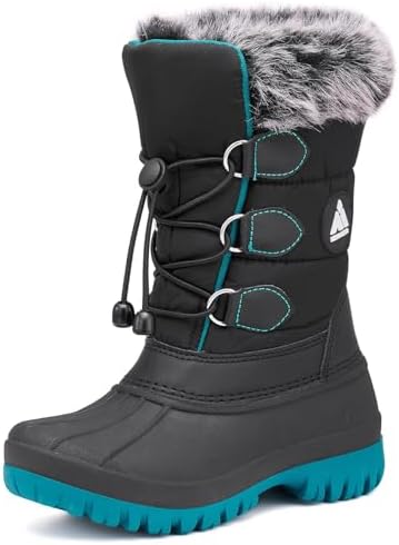 Mishansha Kinder Winterstiefel Rutschfest | Gefüttert, Schneestiefel für Mädchen Jungen