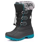 Mishansha Schneestiefel Kinder Winterstiefel Jungen Mädchen,Schwarz Blau...