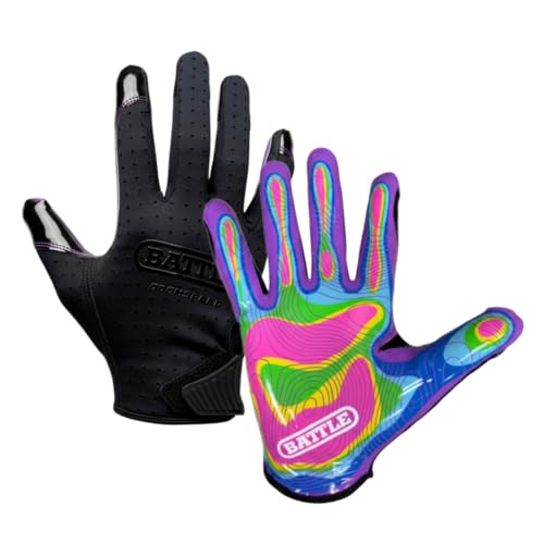 Battle Sports Doom Speed Receiver Gloves, Heat Map - Black, Adult X-Large