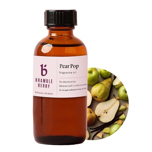Image of Bramble Berry Pear Pop Fragrance Oil 2 oz | Crisp Pear and Sparkling Fizz Scent for Soap Making, Candles, Lotion, Bath Bombs & Perfume | Skin Safe, Vegan, Paraben & Phthalate Free, DIY Craft Essential