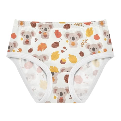 Wusikd Koala Bear Girls' Underwear Cotton Autumn Leaves Girls Briefs Soft Toddler Underwear 2T