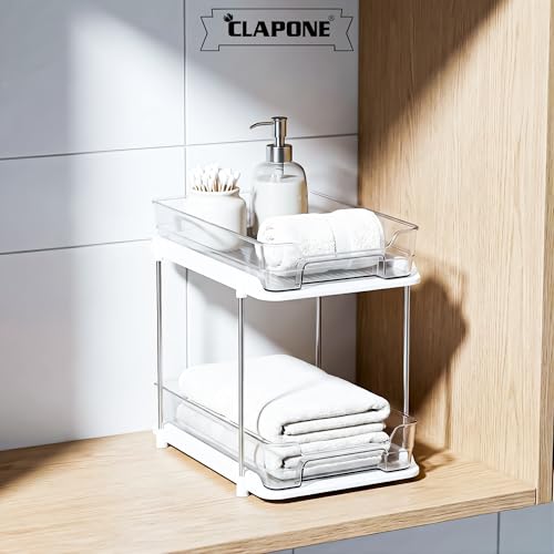 Image of 2 Tier Under Sink Storage Organizer for Kitchen & Bathroom | Pull-Out Cabinet Organizer with Sliding Drawer | Under Sink Shelf Organizer for Kitchen Cabinets, Bathroom Vanity, Laundry Room & Pantry