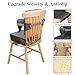 TOTIDYH Toddler Booster Seat for Dining Table, Non-Slip Kitchen Chair Booster Seat with Backrest and Adjustable Straps, Portable PU Waterproof Travel Baby Booster Increasing Cushion