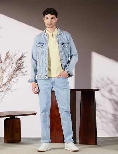 Image of Pepe Jeans Men's Straight Fit Jeans|Mid Rise |Stretchable Fabric| Jeans for Men | Available in Plus Size
