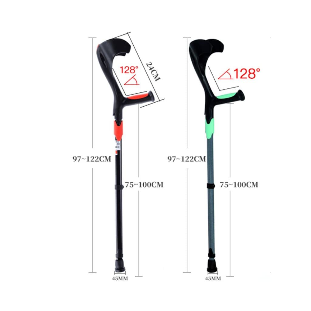 Muleta con Fractura De Axila Ajustable Y Muleta Doble Antideslizante for Adultos con Muletas De Codo Y Bastón De Brazo for Discapacitados (Color : Green)