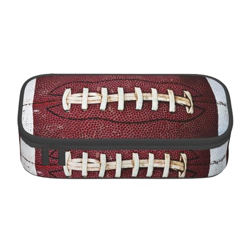 Image of American Football Ball Vintage Theme Pencil Case Storage Pencil Pouch Stationery Bags With Zipper Portable Pen Holder Box Organizer For Boys Teens Student College School Office Supplies