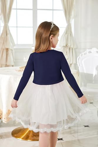 Image of Arshiner Girls Open Front Shrug Cardigan Knit Bolero with Button Closure