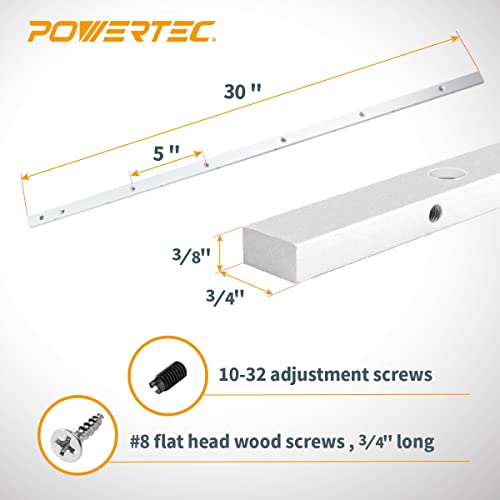 POWERTEC 71518-P2 45,72 cm gabarito calibre de esquadria e barra de fixação para marcenaria, pacote