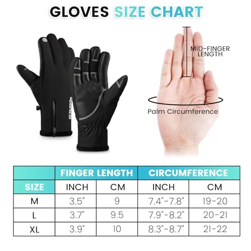 Trifabricy Ski Gloves - Waterproof Insulated Winter Gloves for Men and Women, Upgraded Touchscreen Snow Gloves for Cold Weather, Multi-Layer Warm Gloves for Skiing Snowbarding Driving - M - Thumbnail 7