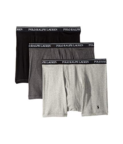 POLO RALPH LAUREN Classic Fit w/Wicking 3-Pack Boxer Briefs Andover Heather/Madison Heather/Black 2XL