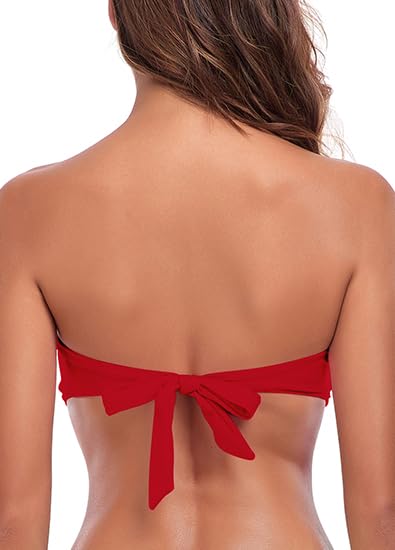 Ocean Blues Costumi da Bagno Senza Spalline per Donne a Fascia Bikini Top con Laccetti
