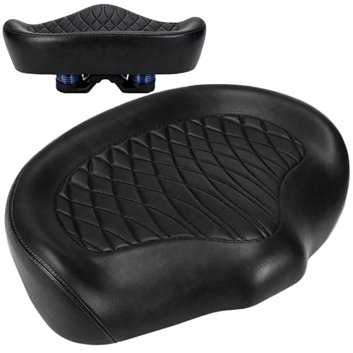 Sillín de Bicicleta, Asiento de Bicicleta Cómodo para Hombres y Mujeres Sillín Ergonómico Asiento Impermeable Y Amortiguador para Bicicletas Urbanas de Montaña Estáticas y Eléctricas (Negro)