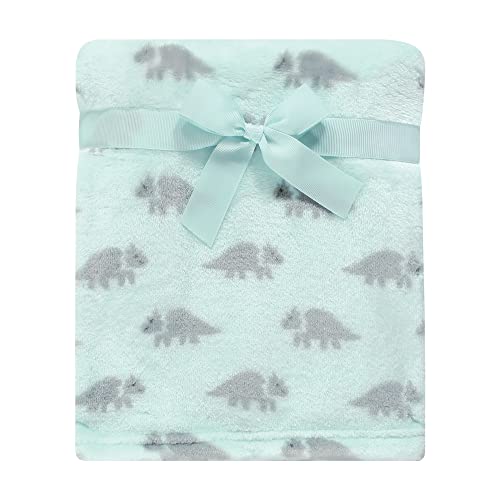 Image of Hudson Baby Unisex Baby Plush Blanket with Security Blanket, Triceratops, One Size