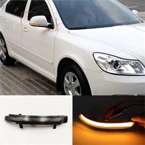 Luces LED intermitentes dinámicas para espejo de Skoda Octavia 2009-2013 y Superb 2