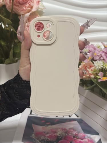 Coque iPhone 15 blanche esthétique design mignon pour miroir