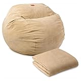 CordaRoy's Queen Size Corduroy Bean Bag Chair Cover (Bean Bag Sold Separately), Khaki