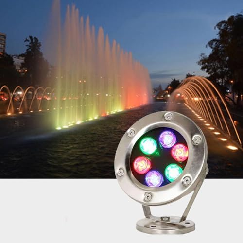 Foco LED Sumergible para Fuente - Foco Giratorio para Exteriores, empotrable, de Acero Inoxidable y bajo Voltaje, Resistente al Agua IP68