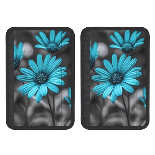 Turquoise Daisies Flowers Car Seat Belt Cover 2 Pack Seatbelt Strap Shoulder Pad Protector Universal Comfort for Car