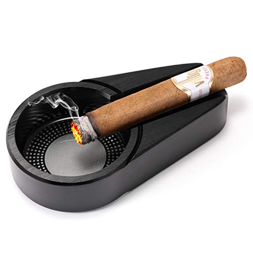 Citree Cigar Ashtray, Cigar Travel Ashtray, Metal Ashtray (Black) #TOP1