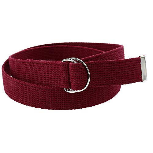 CTM Cotton Web 1.25 Inch Belt with D Ring Buckle