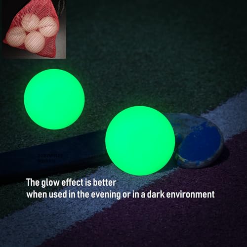 DONZWIYES Street Hockey Balls Glow in The Dark Sports Balls for Indoor Outdoor Road Roller Hockey and Field Hockey Games - Pack of 4 - Thumbnail 5