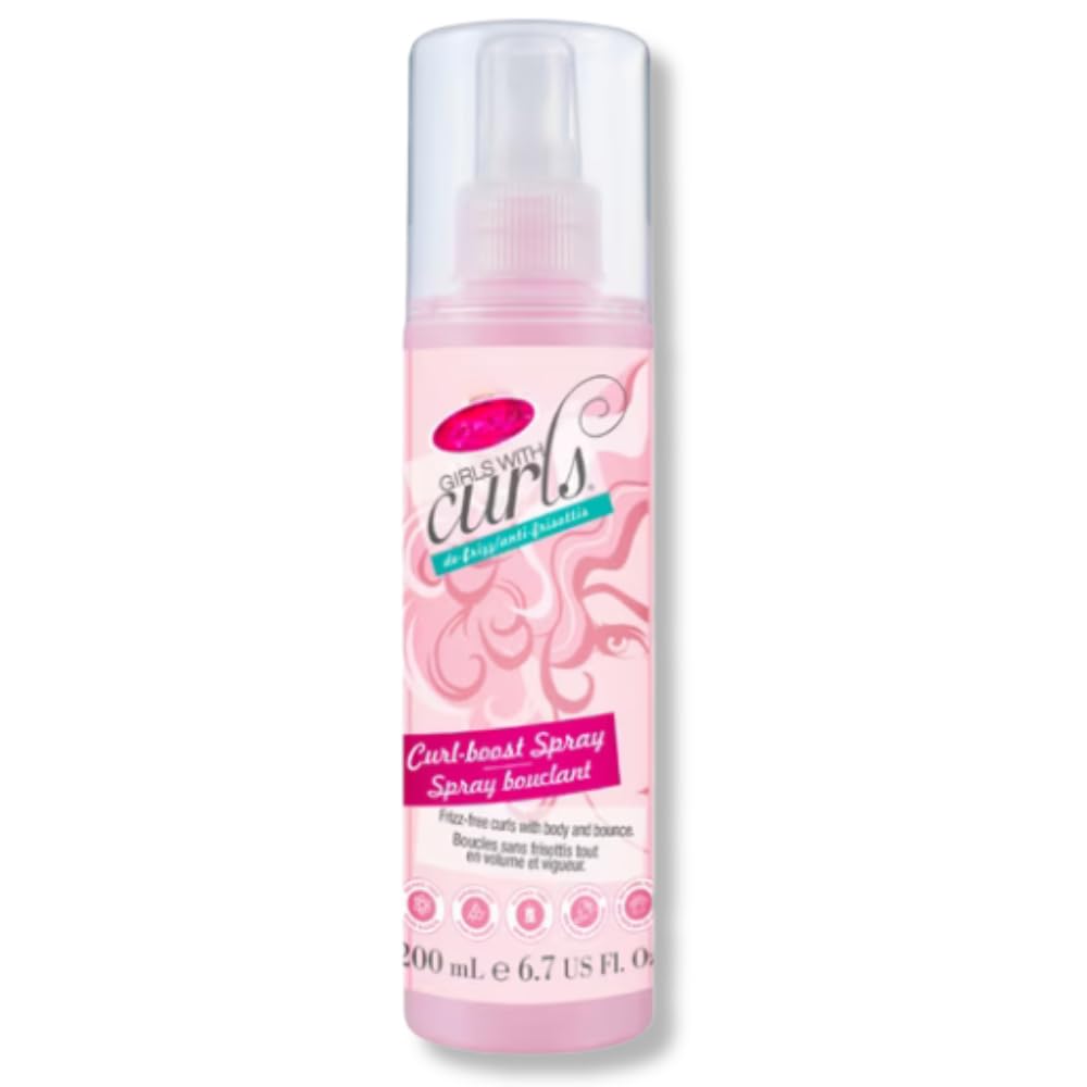Girls With Curls Curl Boost Spray for Body and Bounce, Pink, 6.7 FL OZ, Professional Hair Styling Product