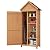 GarveeLife Outdoor Wooden Storage Shed Waterproof, 63'' Vertical Outdoor Storage Cabinet with 4 Shelves & Lockable Door, Space-Saving Garden Tool Shed for Patio, Yard, Lawn