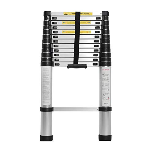 DlandHome 12.5ft Aluminum Telescopic Extension Ladder - Multi Purpose Home Folding Ladder EN131...