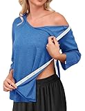 Tfovorlein Chemises de chirurgie post-épaule pour femme, manches 3/4, ouverture sur le côt...