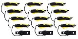 Veltec EZ-2000 Safety Box Cutter Utility Knife, Tape Splitter at Back, 3 Blade Depth Setting, Squeeze Trigger and Dual Side Edge Guide, 2 Blades, Yellow (12 Pack)