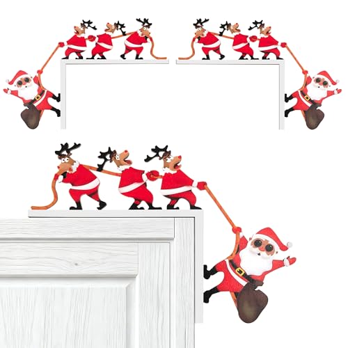 Heveer Weihnachtsmann Türrahmen Deko Weihnachten Tür Ecke Dekoration...
