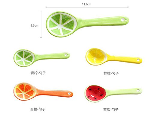 Fablcrew Creatieve keramische lepel Cartoon Watermeloen lepel Thee Lepels Dessert Lepels Kind Servies - Image 3