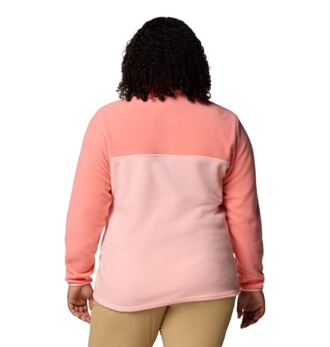 Image of Columbia Womens Benton Springs Half Snap II Pull Over Fleece Jacket, Dark Stone /Canoe /Vintage Blue, 3X