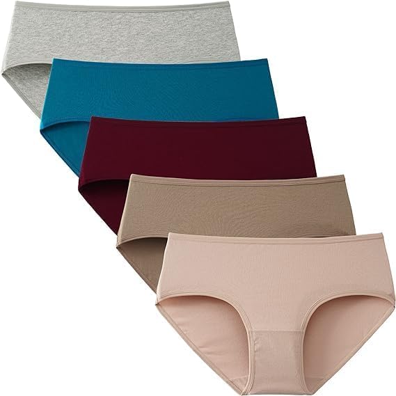 madsy 100% Cotton Solid Pastel Regular Set of 5 and 3 Panties for Women (Multicolour)-picture-11