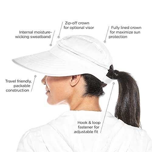 Coolibar Upf 50+ Women's Bel Aire Zip-Off Sun Visor - Sun Protective (One Size- White) #TOP3
