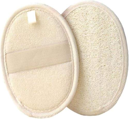 Paquete de 10 esponjas de lufa totalmente naturales, almohadillas exfoliantes corporales, esponjas de baño biodegradables para hombres y mujeres