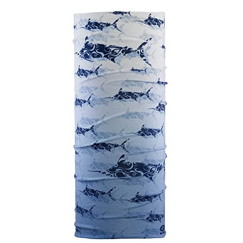 Flying Fisherman SunBandit: Neck Gaiter Mask for Men & Women, UV Face Protection for Sports & Outdoors, Lightweight Multi-Functional Outdoor Clothing | Tribal Marlin, Gray (SB1737)