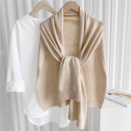 Women's Oversized Shawl Wrap Knotted Scarf Warm Lightweight Stole Long Cardigan Fall Winter Fake Collar Shoulder Tops2