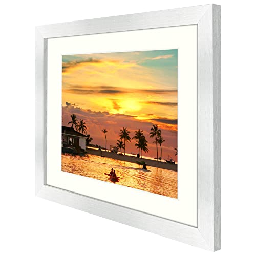 Frametory, 11X14 Picture Frame With Mat For 8.5 X 11 Set Of 2, 8 1/2X11 Gallery Photo Frame - Wall Mounting, High Definition Glass, Display Picture Certificates Documents (Silver, 2 Pack) #TOP1