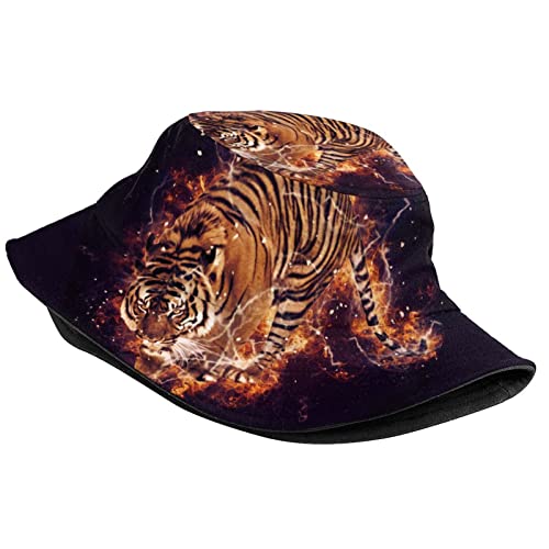 Cool Funny Tiger Bucket Hat Unisex Casual Wide Birm Sun Hat Fisherman Cap For Fishing Hiking Camping #TOP1