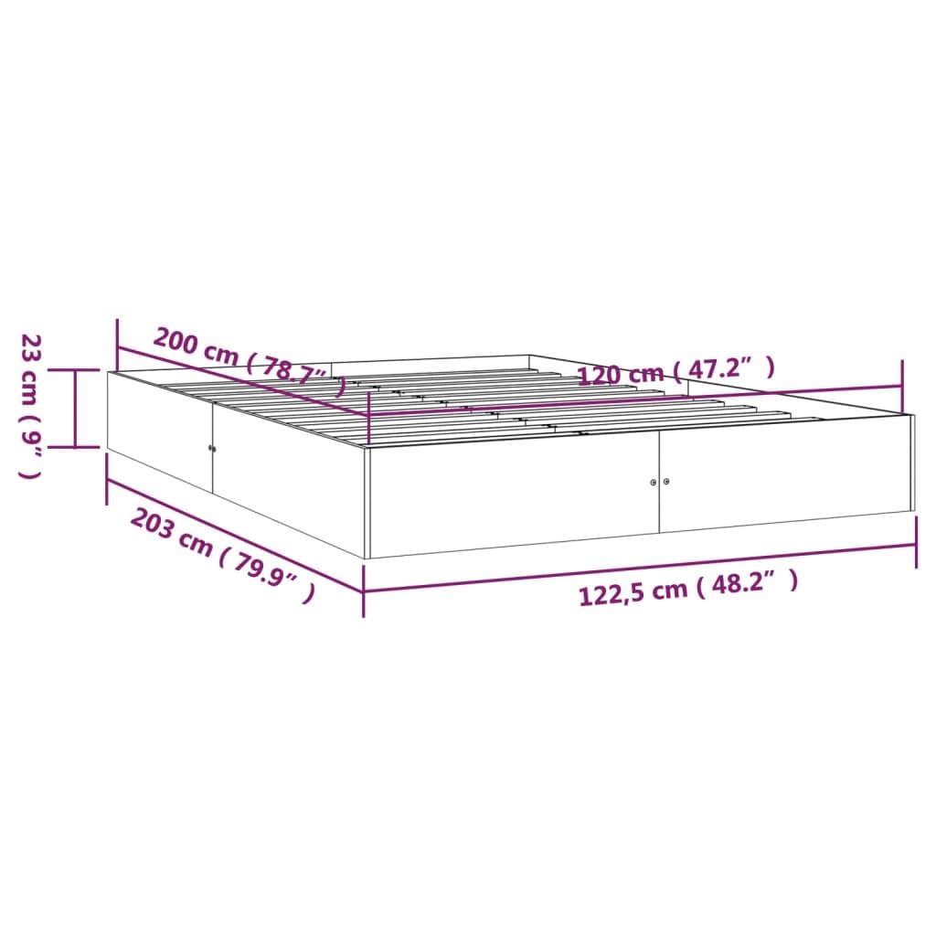 vidaXL Massivholzbett Bettgestell Lattenrost Doppelbett Bettrahmen Bett Schlafzimmerbett Holzbett Schlafzimmermöbel Kiefer 120x200cm