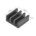 CentIoT - 11X11X5MM Aluminium Heatsink (Straight Fins Anodised Black with Double Sided Thermal Sticker) gallery image