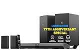 Nakamichi Shockwafe Elite Bluetooth 7.2.4 Channel Dolby Atmos/DTS:X Soundbar with Dual 8” Subwoofers (Wireless), 2 Rear Surround Speakers, eARC and SSE Max Technology, black