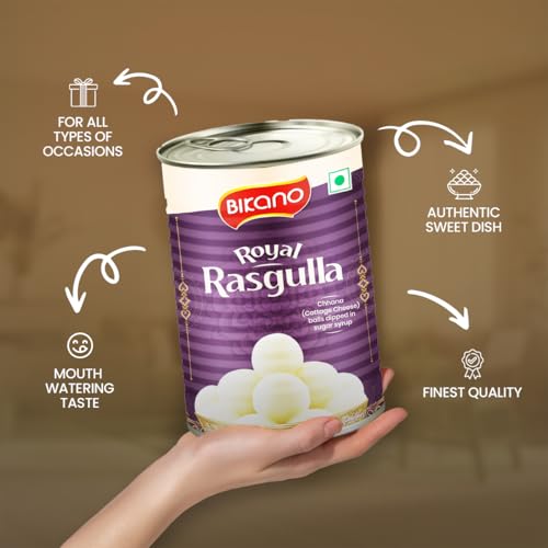 Image of Bikano Royal Rasgulla | Soft & Spongy Sweet | Made with Premium Ingredients | Traditional Indian Dessert - 500g