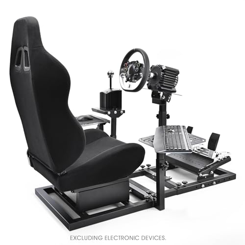 Marada G25 Universele cockpit voor vliegsimulatie met racestoel of racestuurstandaard, verstelbaar, compatibel met Thrustmaster HOTAS Warthog, Logitech G27 wielen, pedalen, gasklep, joystick niet - Afbeelding 4