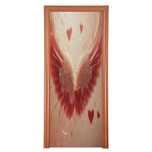 FLildon Valentine's Day Cupid Wings Door Cover Decoration, Party Accessory Porch Decor for Festive Ornament Room Door Covers 32 x 79 Inch