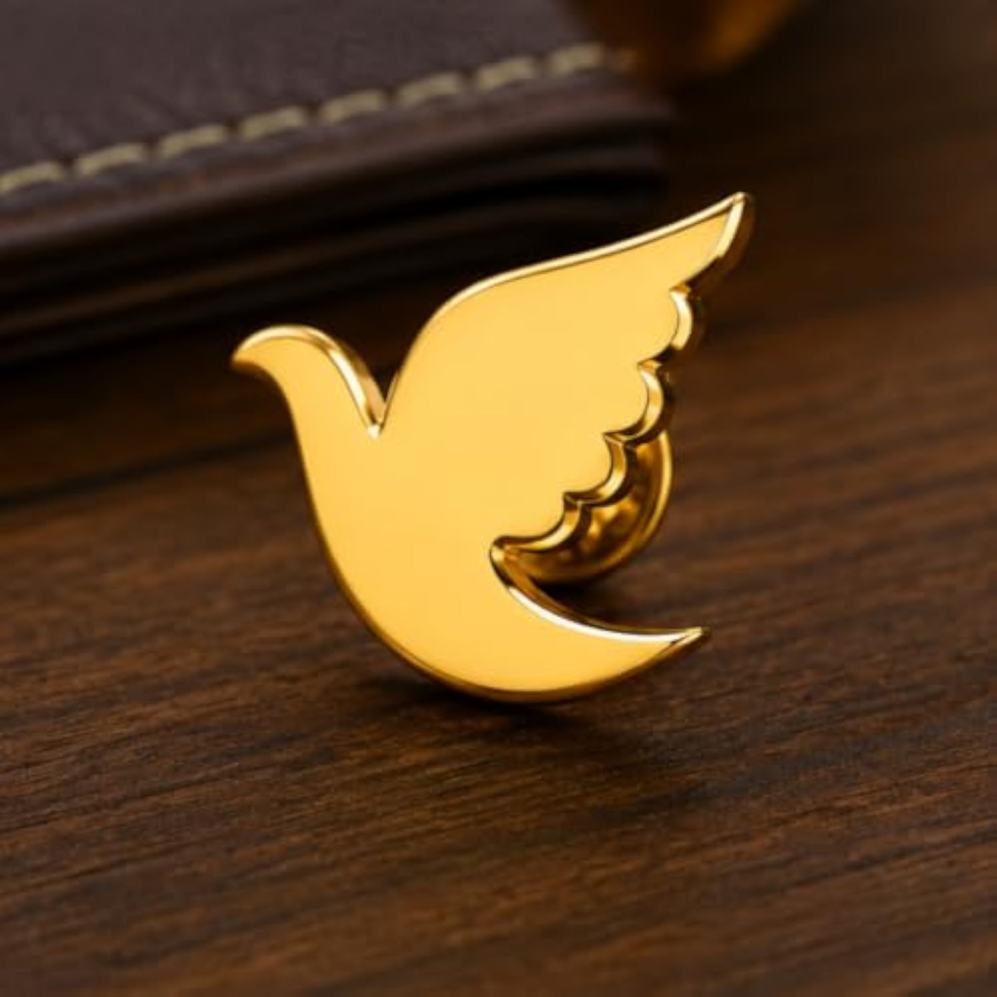 Gold Tone Holy Spirit Dove Brooch Pin, Religious Accessory