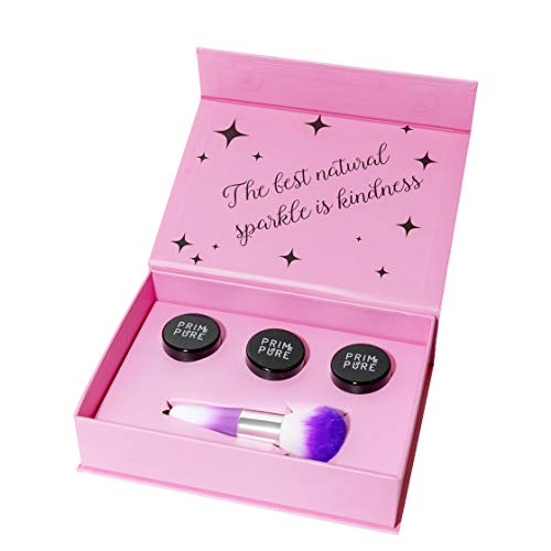 Prim and Pure Unicorn Gift Set | Organic & Natural Makeup Kit| Perfect for Play Dates & Birthday Parties | Kids Eyeshadow Makeup – Blush For Kids – Kids Makeup Brush | Makeup Organizer| Made in USA